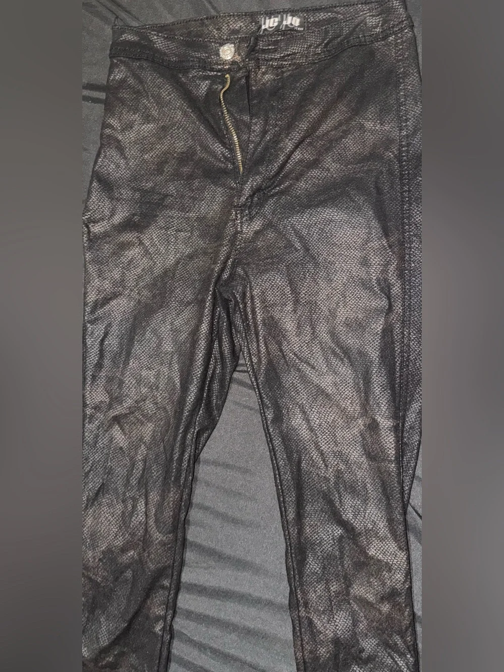 JC&JQ Men's Black Textured Slim Pants